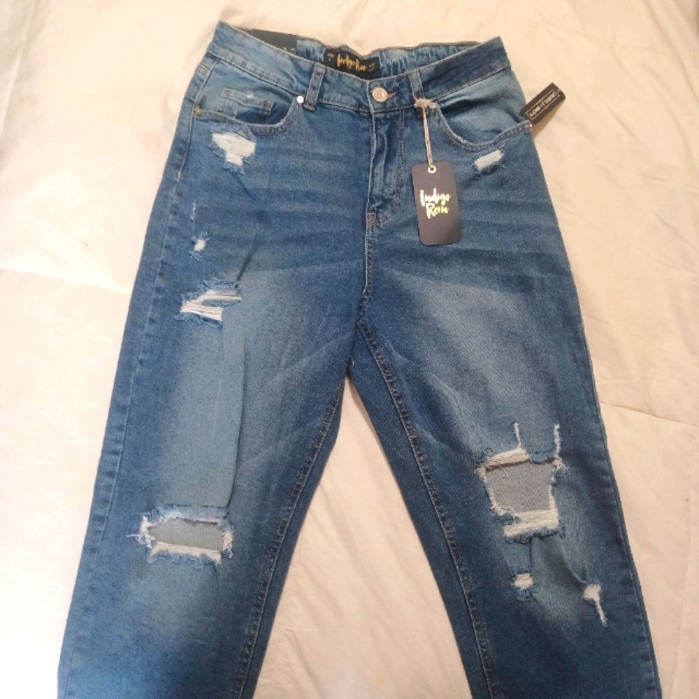 Indigo Rein Junior's High-Rise Stretch Mom Jeans Size 11 NEW